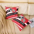 thumbnail image 2 of Red Black Football Throw Pillow Cover,American Football Pillow Cover 20x20 Inch,Geometry Stripes Decorative Pillow Cover,Competitive Games Sports Cushion Cover Bedroom Decor, 2 of 6