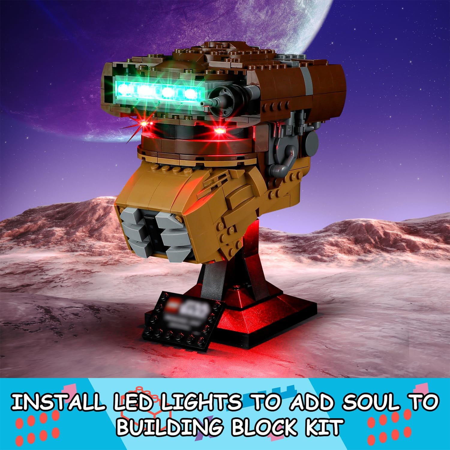LED Light Kit for Lego 75351 Princess Leia Boushh Helmet Set, Compatible with Lego 75351 Building Blocks Model(Not Include Blocks Set)