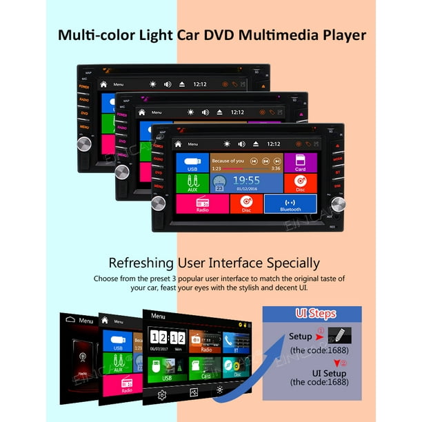 EinCar Car Audio Double Din 2DIN 6.2 Touchscreen DVD Stereo In Dash