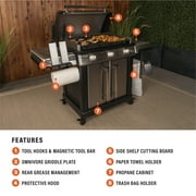 Blackstone Pro Series Outdoor Griddle, 28 Inch XL 3-Burner Flat Top Grill with Cabinet, Stainless Steel