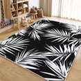 thumbnail image 1 of Washable Area Rug 6x9 ft Palm Leaves Black White Area Rug for Living Room, Soft Low Pile Rugs, Non-Slip Carpet, Home Decor Floor Rug for Bedroom Dining Room Kitchen, 1 of 7