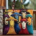 thumbnail image 3 of Women's Quilted Tote Bag Lightweight Funny Printed Handbags Large Capacity Shoulder Bags Foldable for Travel, 3 of 4