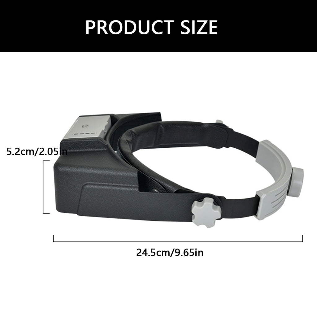 PatungKu Cordless Headsets Magnification Tool Lens & 4 LED Upgrades for Small Tasks