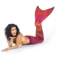 thumbnail image 2 of Sun Tail Mermaid Swim Set; Tiger Queen Mermaid Tail + Orange Monofin for Swimming; size - Teen/Adult Large (JL), 2 of 6