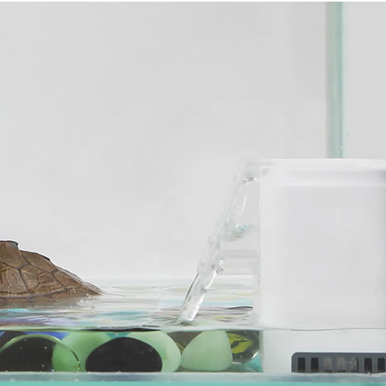 Walbest Turtle Filter Waterfall Flow Water Clean Pump Bio-Filtration for Reptiles Tank Low Level Adjustable Waterfall Filter for Small Fish Tank Turtle Tank Shrimp Tank Amphibian Frog Crab