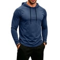 thumbnail image 2 of Dwellite Men's Hooded 50+ Sun T Shirts Long Sleeve Athletic Tops Summer Casual Fishing Shirts Light Blue S, 2 of 8
