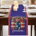 thumbnail image 3 of Table Runners 90 Inches Long Dress Scarves, Independence Day Farmhouse Coffee/Dining/Kitchen Table Runner for Living Room, US Flag Spring Flowers Vintage Blue Stars 13x90 Inch, 3 of 9