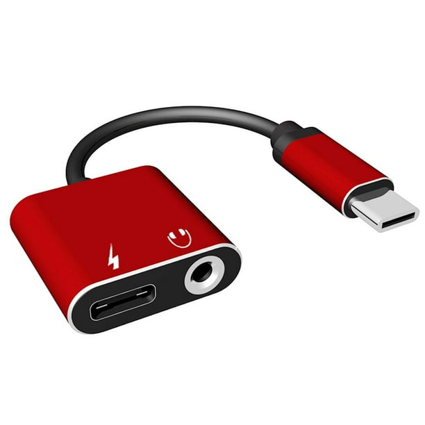 Adaptador USB tipo C Cargador Cable de audio 2 en 1 Tipo-C a 3,5 mm Jack Auriculares Convertidor auxiliar Reemplazo para Xiaomi sidaley PJ6823-02B