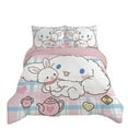 thumbnail image 3 of Sanrio Cartoon Cinnamon Roll Soft Four-piece Set Cute Printed Bed Sheet Quilt Cover Skin-friendly Three-piece Set, 3 of 10