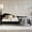 Black, variant on Home Design Ozark Twin Daybed with Upholstered Frame, Single Arm, High-Low Curved Back, Turned Tapered Legs, Stylish Seating and Sleeping, Black