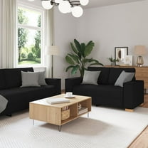 vidaXL Sofa Set Set of 3 Black