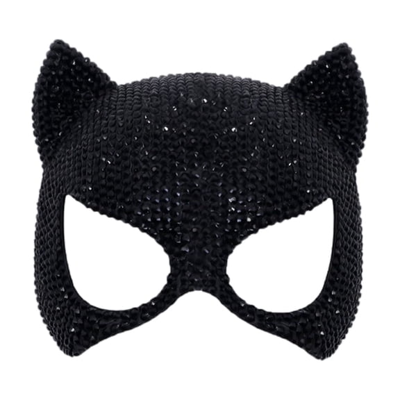 Venetian Mask, Cosplay Mask, Halloween Mask, Masquerade Mask, Mardi Gras Mask, Rhinestone Cat Mask Halloween Sparkly Cats Cosplay Cover | Halloween Bling Shiny Cat Headdress for Women