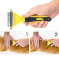 thumbnail image 4 of Pet Grooming Brush  Double Sided Shedding Dematting Undercoat Rake Comb For Dogs Cats, 4 of 8