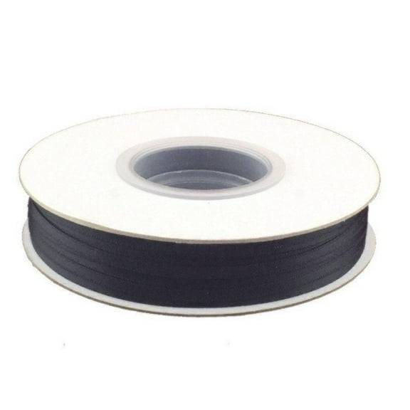 1/8 Inch Double Faced Satin Ribbon - Black - 100 Yard Spool