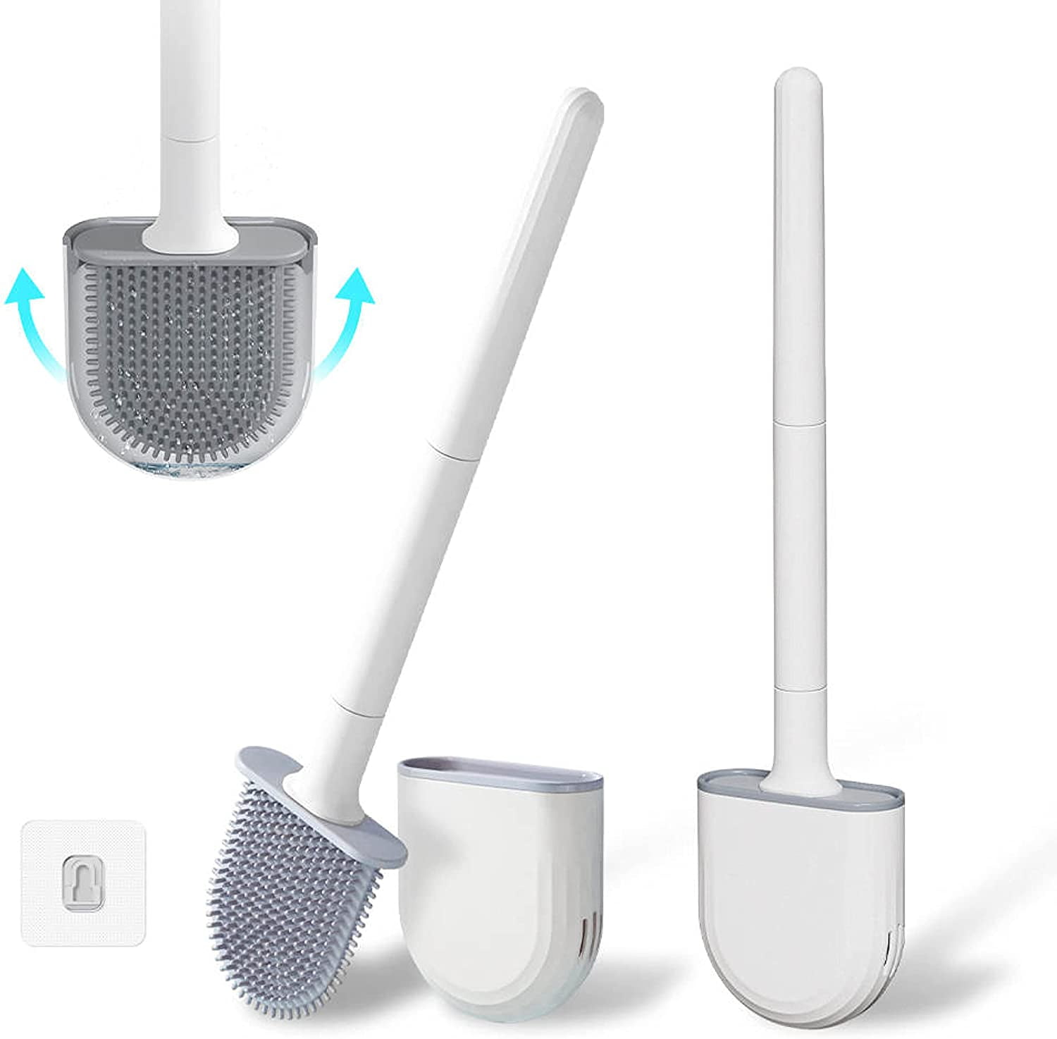HOT Silicone Toilet Brush with Toilet Brush Holder Creative Cleaning Brush-Set 