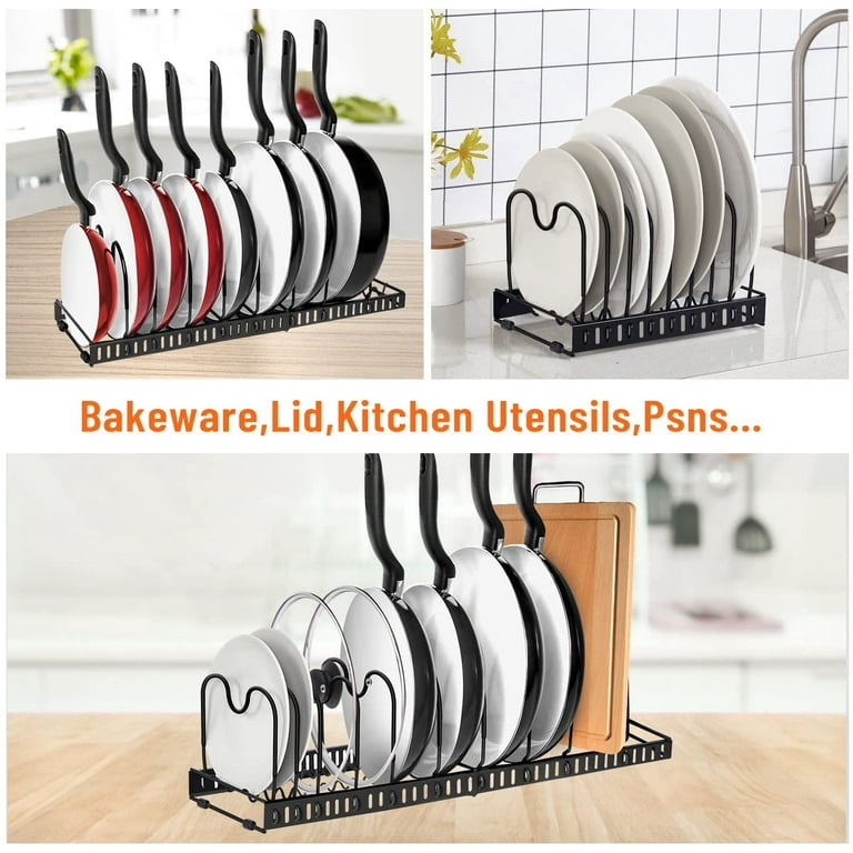 Artrylin Expandable Pots and Pans Organizer Rack for Cabinet