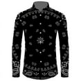 thumbnail image 1 of Camisas de manga larga con estampado 3D vintage de cachemira de la antigua Babilonia, tótem espiritual hindú, camisetas gráficas de oficina para hombres, 1 of 6