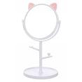thumbnail image 1 of Makeup Mirror with Cute Ear Shape Jewelry Rack Holder Removable for Bedroom, 1 of 6