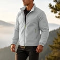 thumbnail image 5 of RongHuan Men's Softshell Jacket Big and Tall Full Zip Windproof Jackets Fashion Long Sleeve Coat for Travel and Outdoor, 5 of 7