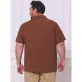 thumbnail image 3 of DARING DIVA Men's Big Tall Casual Short Sleeve Work Textured Knitted Polo Shirt 2XL Brown, 3 of 7