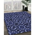 thumbnail image 2 of Ahgly Company Indoor Round Patterned Night Blue Area Rugs, 4' Round, 2 of 6