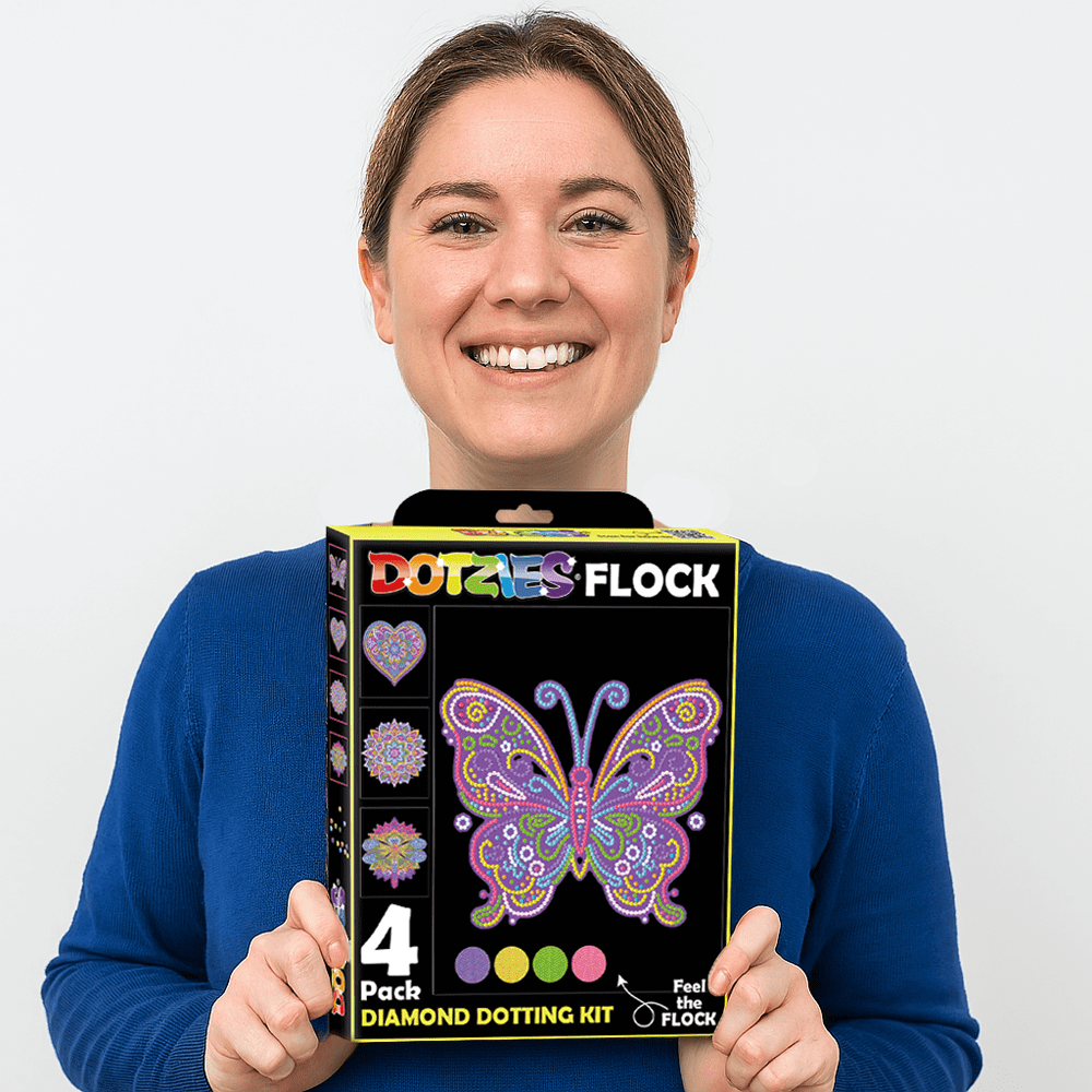 Diamond Dotz Neon Flock Unicorns Diamond Painting Kits for Adults - Colorful Diamond Art Kits a Relaxing Creative Craft Kit with Dotz Gems 10x8