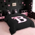 thumbnail image 2 of Erosebridal Bowknot Initial Alphabet B 7-Piece Twin Bedding Sets,Dreamy Princess Bowtie Kids Bedding Comforter Set For Girls,Reversible Black, 2 of 7