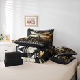 thumbnail image 6 of jejeloiu Retro Plant Flowers 7-Piece Bedding Comforter Set,Bohemian Gold Dragonfly King Bedding Sets For Men Women Reversible, 6 of 8