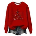 thumbnail image 4 of ClodeEU Women's Christmas Fleece Sweatshirt ,Cute Santa Claus Graphic Long sleeve Pullover Red 05,Womens Plus XXL, 4 of 5
