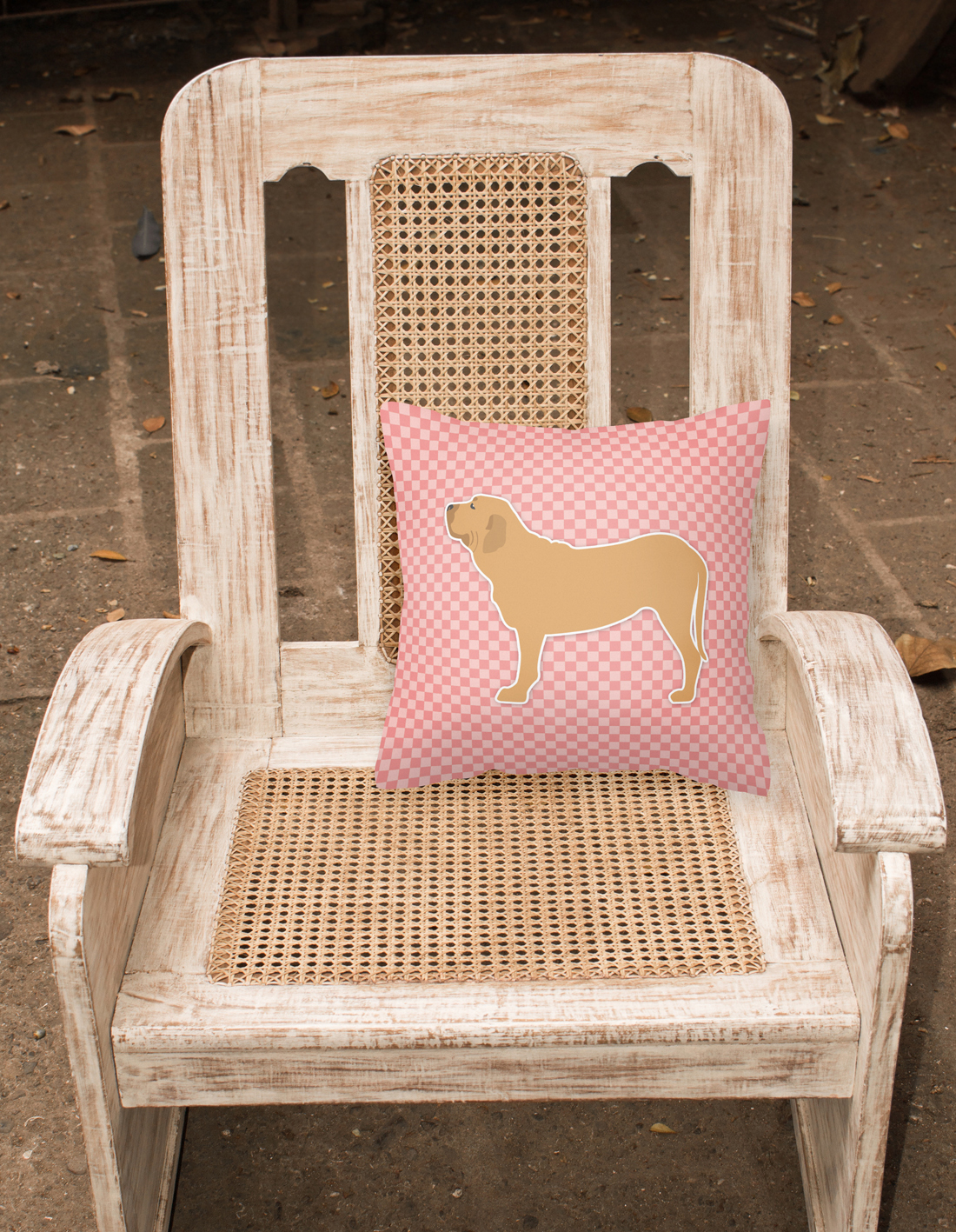 Fila Brasileiro Checkerboard Pink Fabric Decorative Pillow