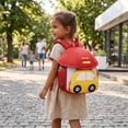 thumbnail image 7 of 3D Cartoon Bus Backpack for Toddlers, Cute Kindergarten School Bag for Boys Girls, Lightweight Nylon Anti-Lost Daycare Travel Rucksack, Red, 7 of 7