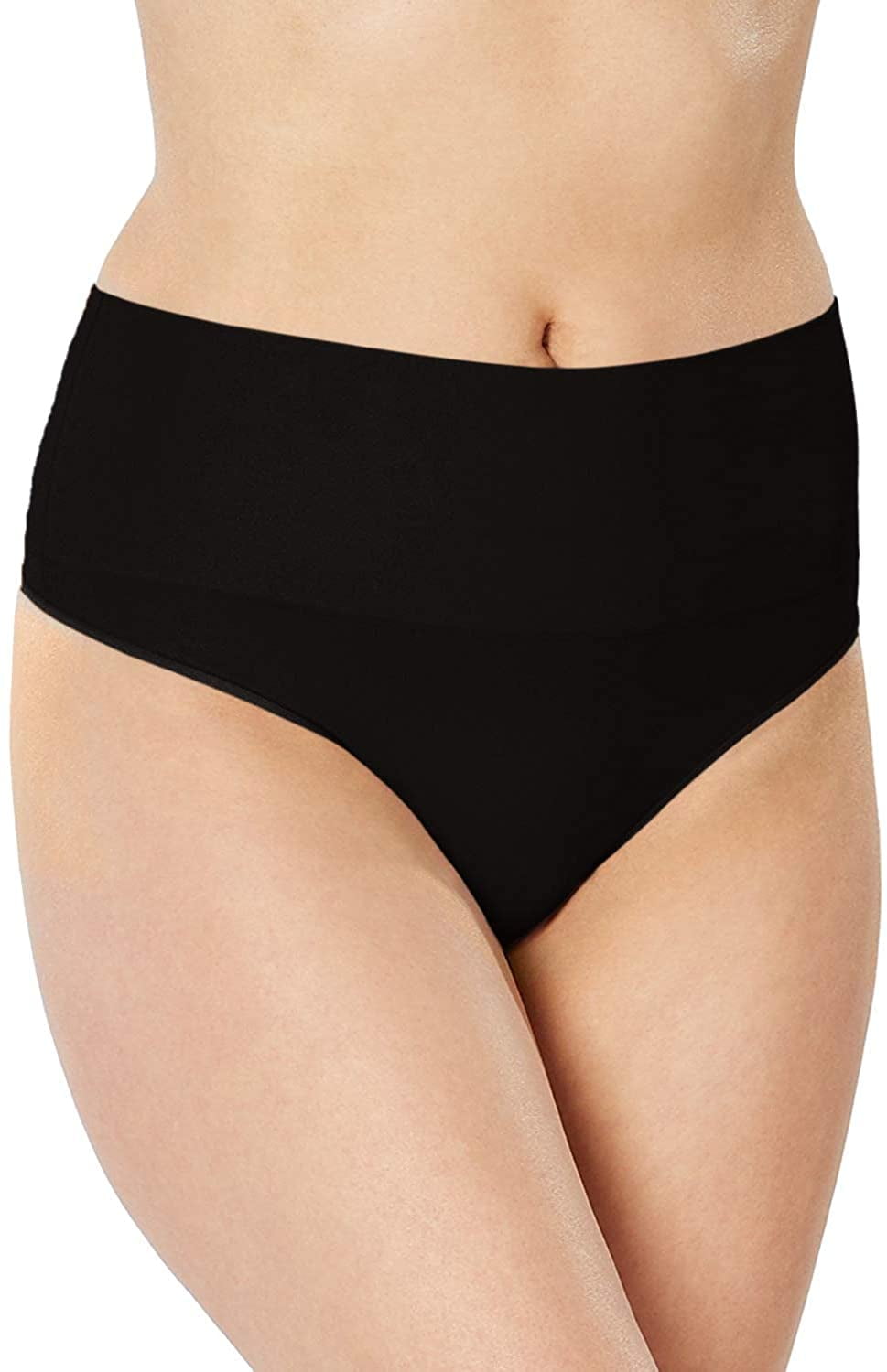 SPANX Women's Everyday Shaping Panties Seamless Thong Black Thongs MD | Walmart Canada
