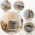 thumbnail image 5 of BRILHAMEZ 18" Wide Round Boucle Storage Ottoman, Tufted Sherpa Ottoman Footstool for Living Room Bedroom, 5 of 9