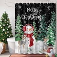 thumbnail image 4 of Christmas Trees Deer Shower Curtain for Bathroom, Winter Snowman Snowflake Waterproof Shower Curtains Washable Quick Dry with Hooks Bathtub Curtains 36x72IN, 4 of 9