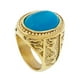 thumbnail image 1 of Anillo de acero inoxidable Zulema para hombre de patrón de dragón vintage de gema azul ovalada, 1 of 8