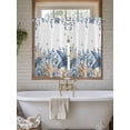 thumbnail image 4 of Blue Starfish Coastal Bathroom Window Curtain, Eucalyptus Summer Nautical Shell Ocean Light Filtering Coffee Kitchen Curtains, Bedroom Living Room Curtains 2 Panel 84"x45", 4 of 6