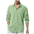 thumbnail image 2 of Dpytoraw Men's Autumn And Winter Fashion Solid Color Casual Tops Cardigan Long Sleeved Shirt, 2 of 5