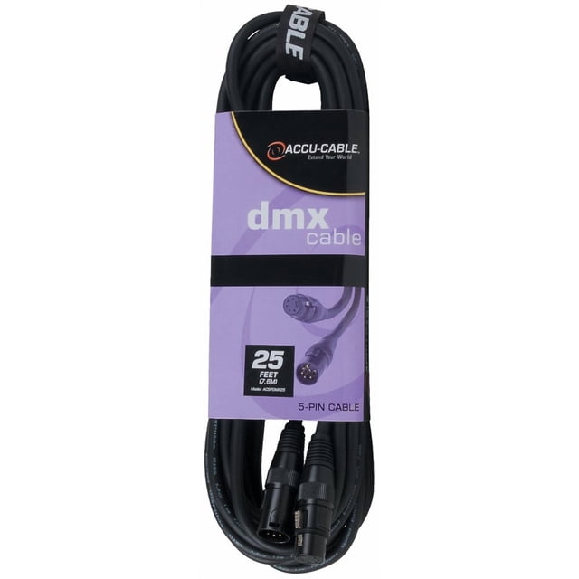 ADJ Products AC5PDMX25 25 ft 5 Pin DMX Stage Lighting Cable