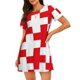 thumbnail image 1 of Easygdp Red Cross 1 Camisón de manga corta para mujer, informal, estampado, 1 of 6