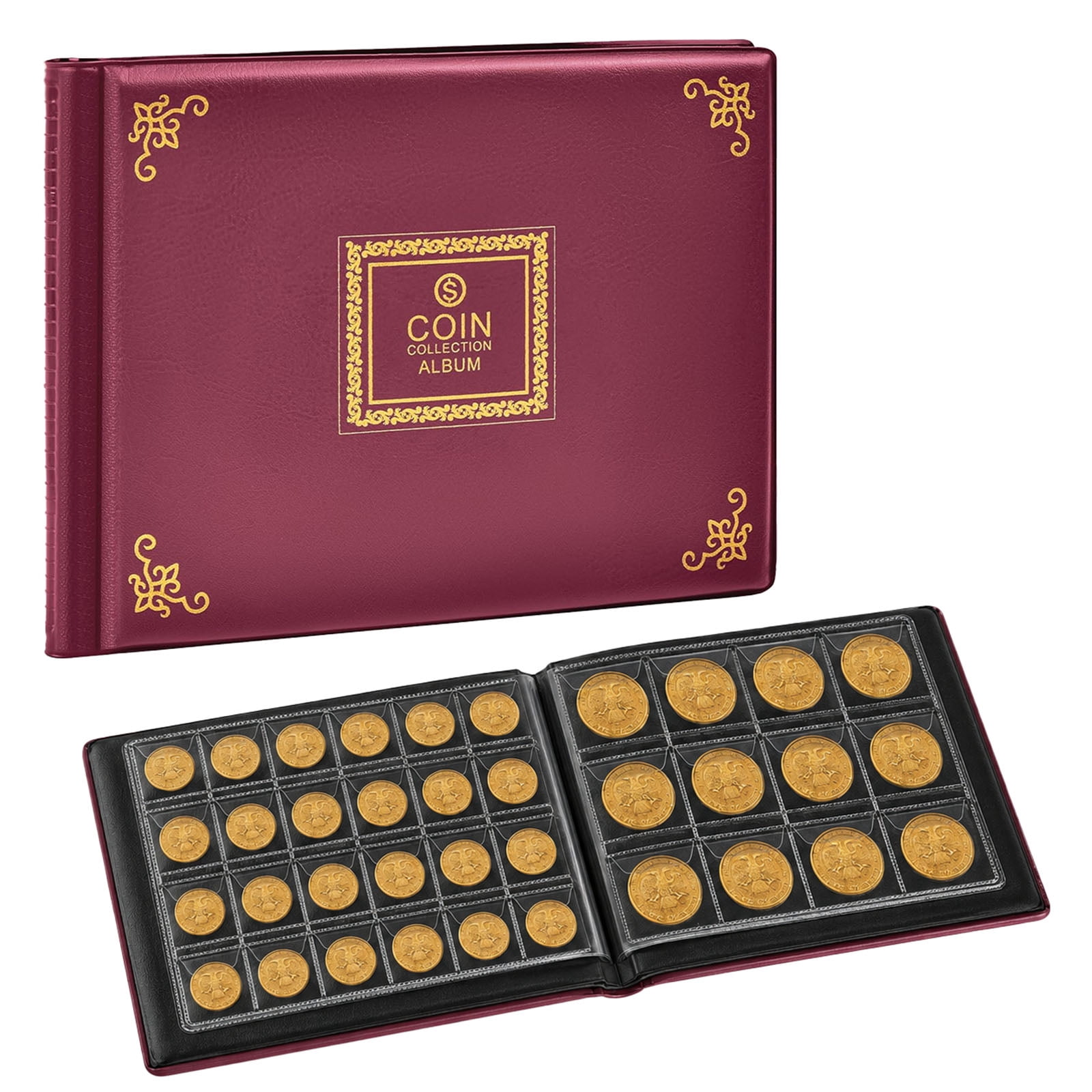 TSV Coin Album Collection Book, Waterproof PVC Pages, 480 Pockets