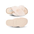 thumbnail image 5 of Jessica Simpson Womens Plush Cross Band Plush Memory Foam Slide Slipper, 5 of 9