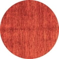 thumbnail image 1 of Ahgly Company Indoor Round Abstract Orange Modern Area Rugs, 4' Round, 1 of 4