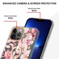 thumbnail image 3 of EUBUY for iPhone 13 Pro Max 6.7 TPU CaseiPhone 13 Pro Max 6.7 Pink Gardenia with Ring Buckle IMD Electroplating Double-sided Laminated Flower Series TPU Case #1, 3 of 4
