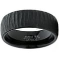thumbnail image 3 of Metal Masters Mens Black Tungsten Carbide Dome Wedding Band Engagement Ring Chieseled Tree Bark Textured Design 15, 3 of 8
