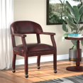 thumbnail image 2 of Pemberly Row Faux Leather Executive Mobile Guest Chair in Burgundy, 2 of 9