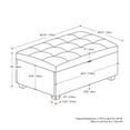 thumbnail image 6 of CorLiving Aubin Black Faux Leather Upholstered Contemporary Storage Ottoman, 6 of 12