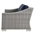 thumbnail image 5 of Lounge Loveseat Sofa, Rattan, Wicker, Light Grey Gray Blue Navy, Modern Contemporary Urban Design, Outdoor Patio Balcony Cafe Bistro Garden Furniture Hotel Hospitality, 5 of 8