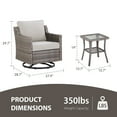 thumbnail image 4 of Bellefurn Outdoor Swivel Rocker Chairs Set of 2 with Table,Patio Wicker Swivel Glider Chairs High Back Patio Outdoor Rocking Chairs Patio Furniture Set for Porch Deck Backyard Garden, 4 of 10