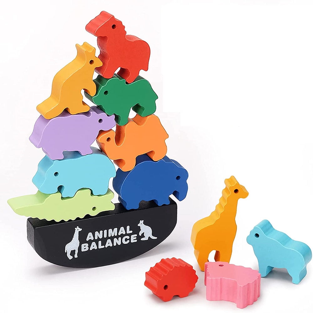 KLZO Farm Animals Wooden Stacking Toys for 35 Year Olds,Preschool