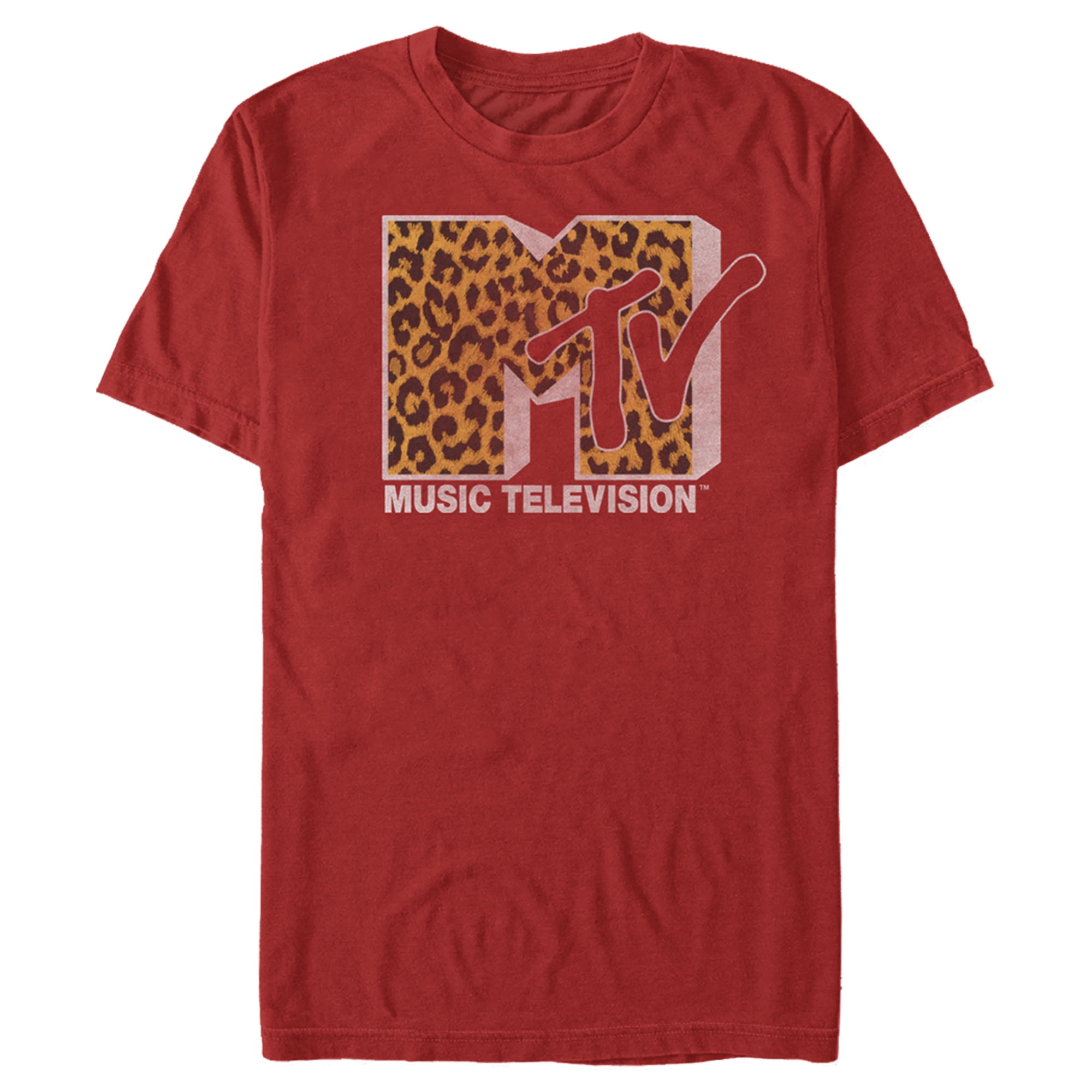 MTV Men's Licensed Graphic Tees, Cheetah Print Logo T-Shirt
